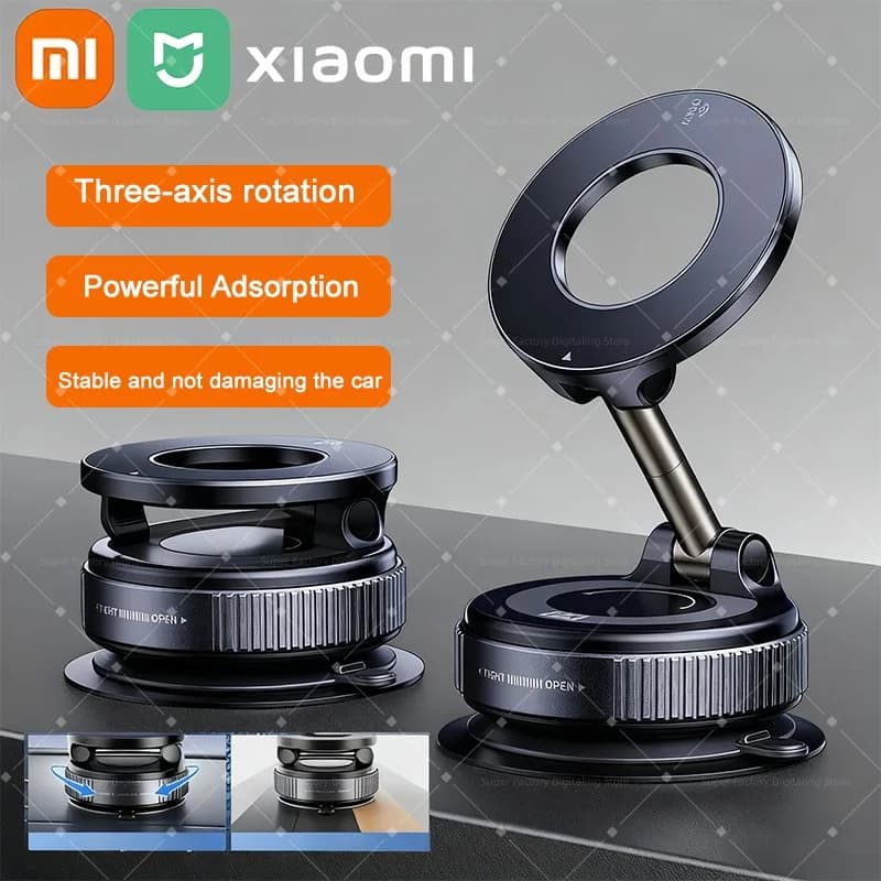 Xiaomi MIJIA Magsafe Car Phone Holder Suction Cup Vacuum Magnetic Phone Stand 360° rotatable and Foldable Suction Phone Holder